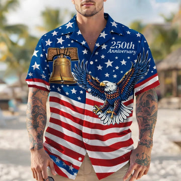 250th America Anniversary Hawaiian Shirt Patriotic 1776 2026 Clothing Gift For Men