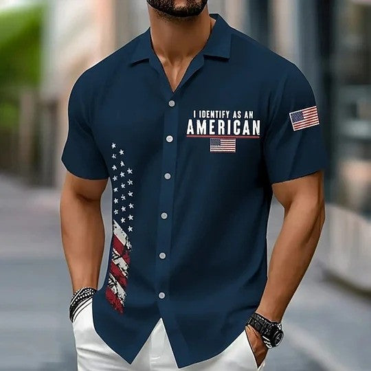 Men's 250th Anniversary American Flag Hawaiian Shirt Independence Day Apparel Gift For Him