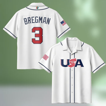 Alex Bregman 3 Hawaiian Shirt USA 2026 World Baseball Classic Clothes Gift For Father's Day
