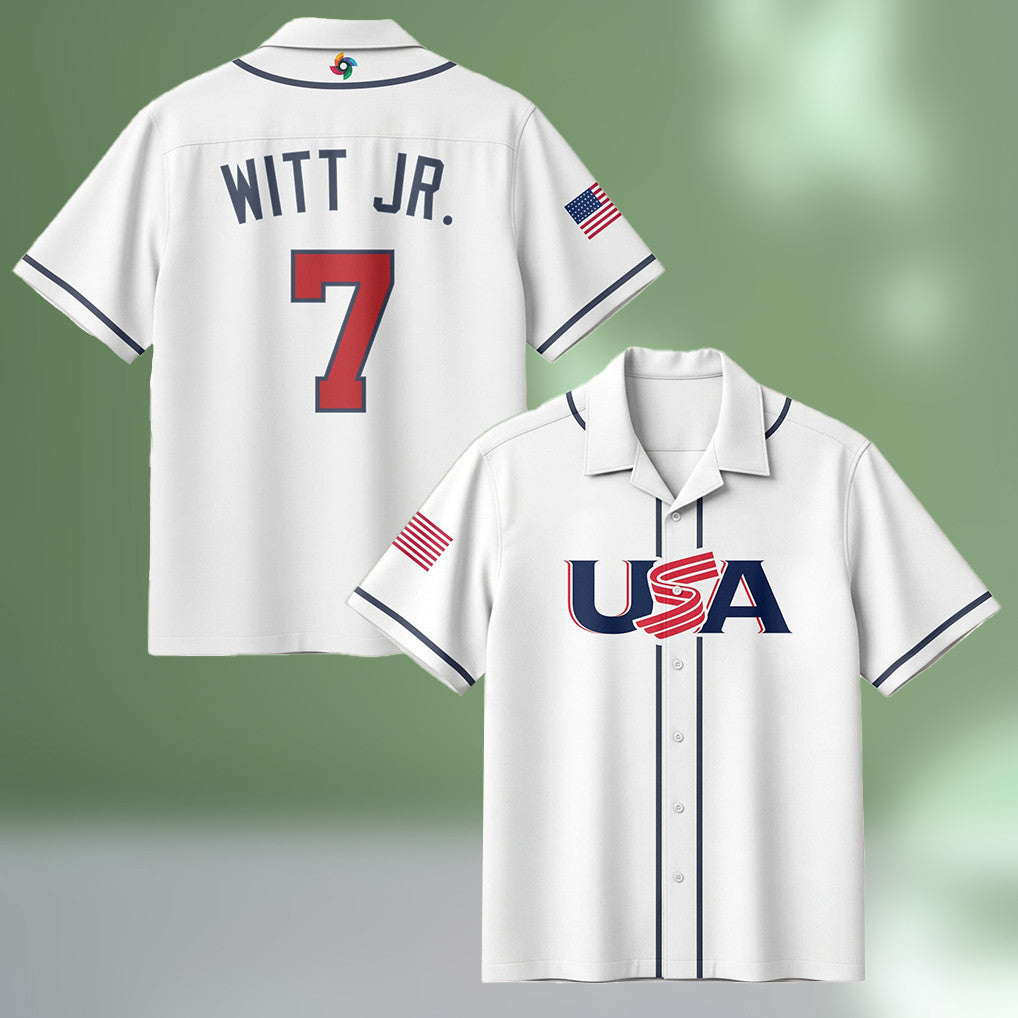 Bobby Witt Jr. 7 Hawaiian Shirt USA 2026 World Baseball Classic Apparel Gift For Him
