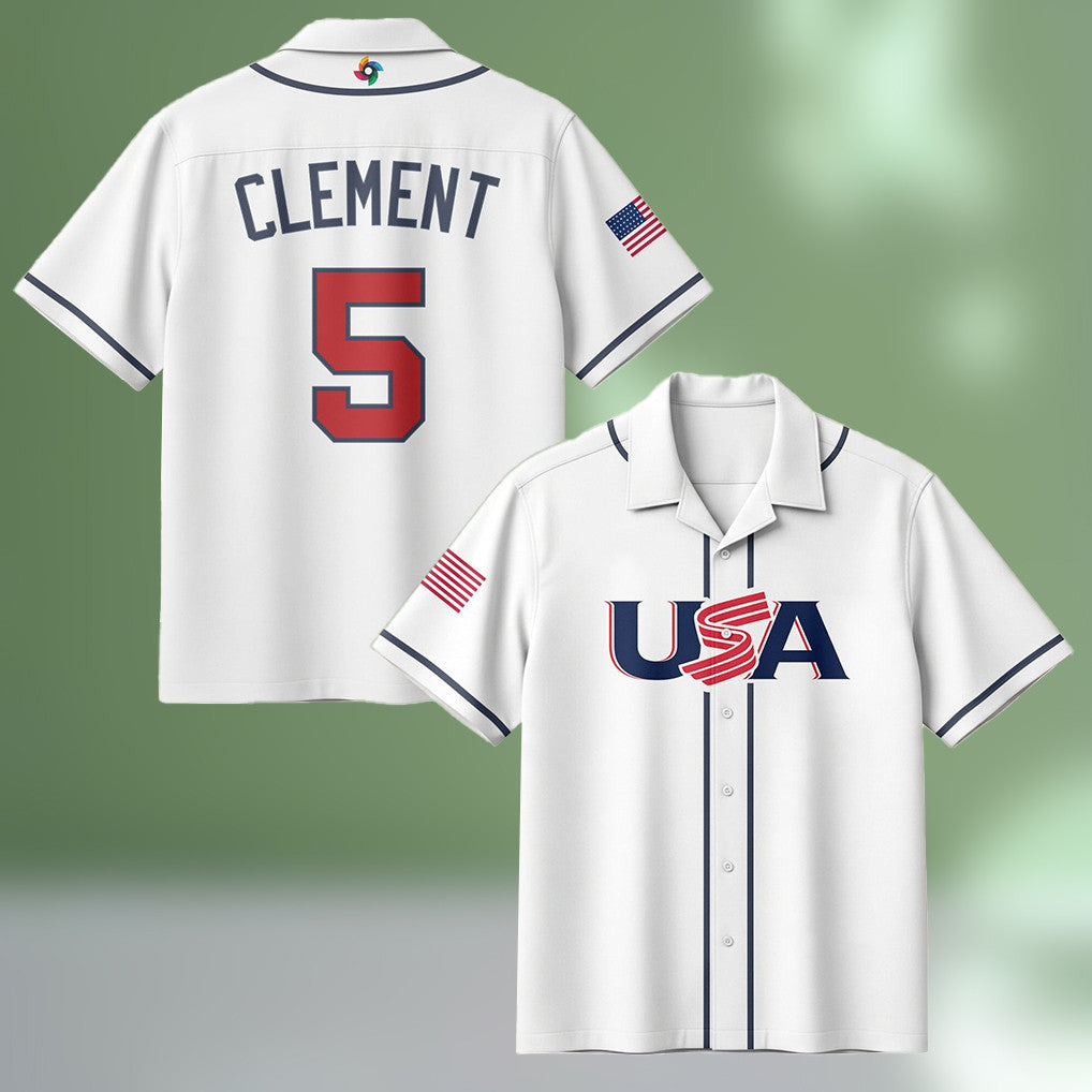 Ernie Clement 5 Hawaiian Shirt USA 2026 World Baseball Classic Clothes Gift For Baseball Fan