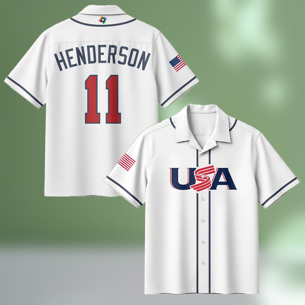 Gunnar Henderson 11 Hawaiian Shirt USA 2026 World Baseball Classic Clotches Gift Ideas For Son