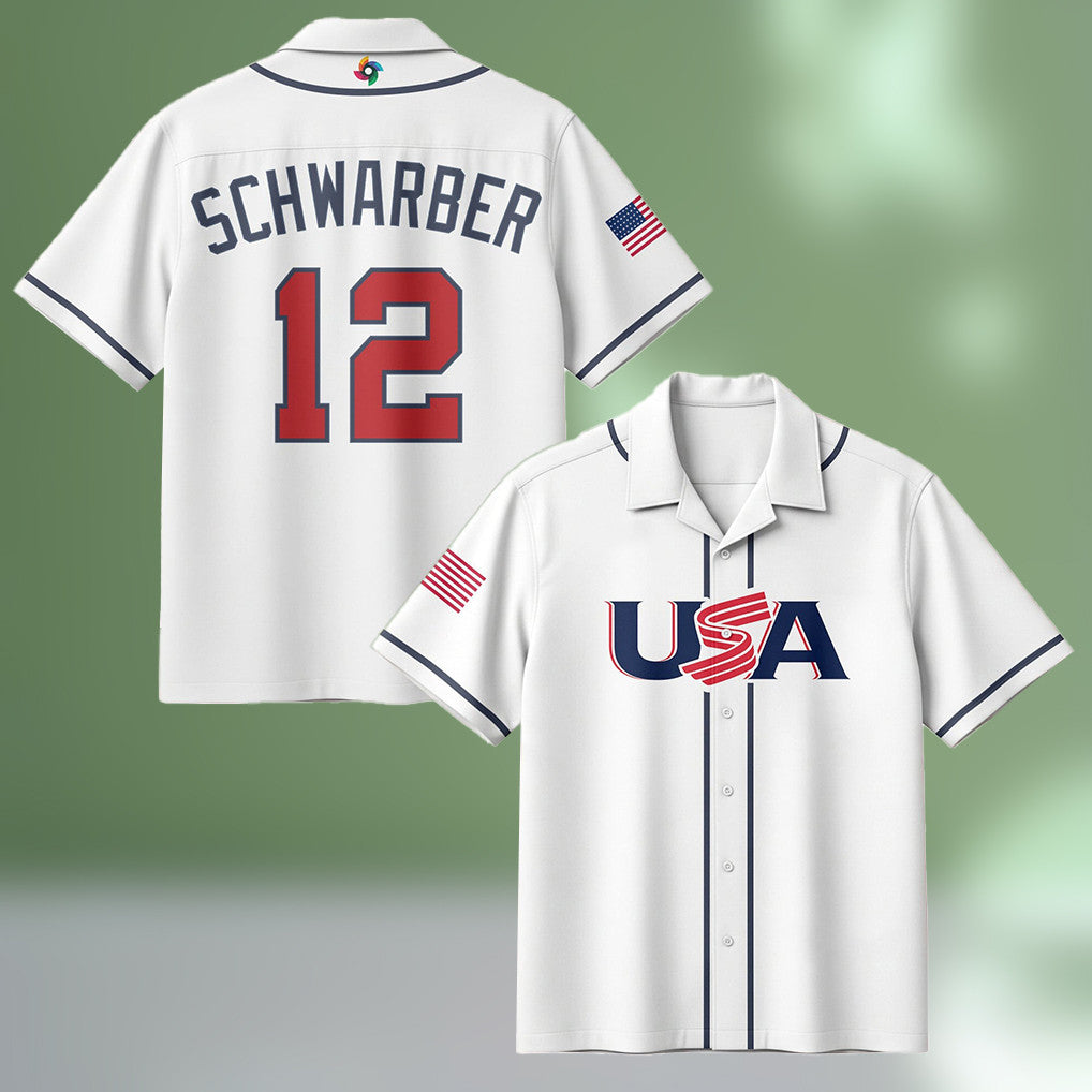 Kyle Schwarber 12 Hawaiian Shirt USA 2026 World Baseball Classic Clothes Gift For Brother