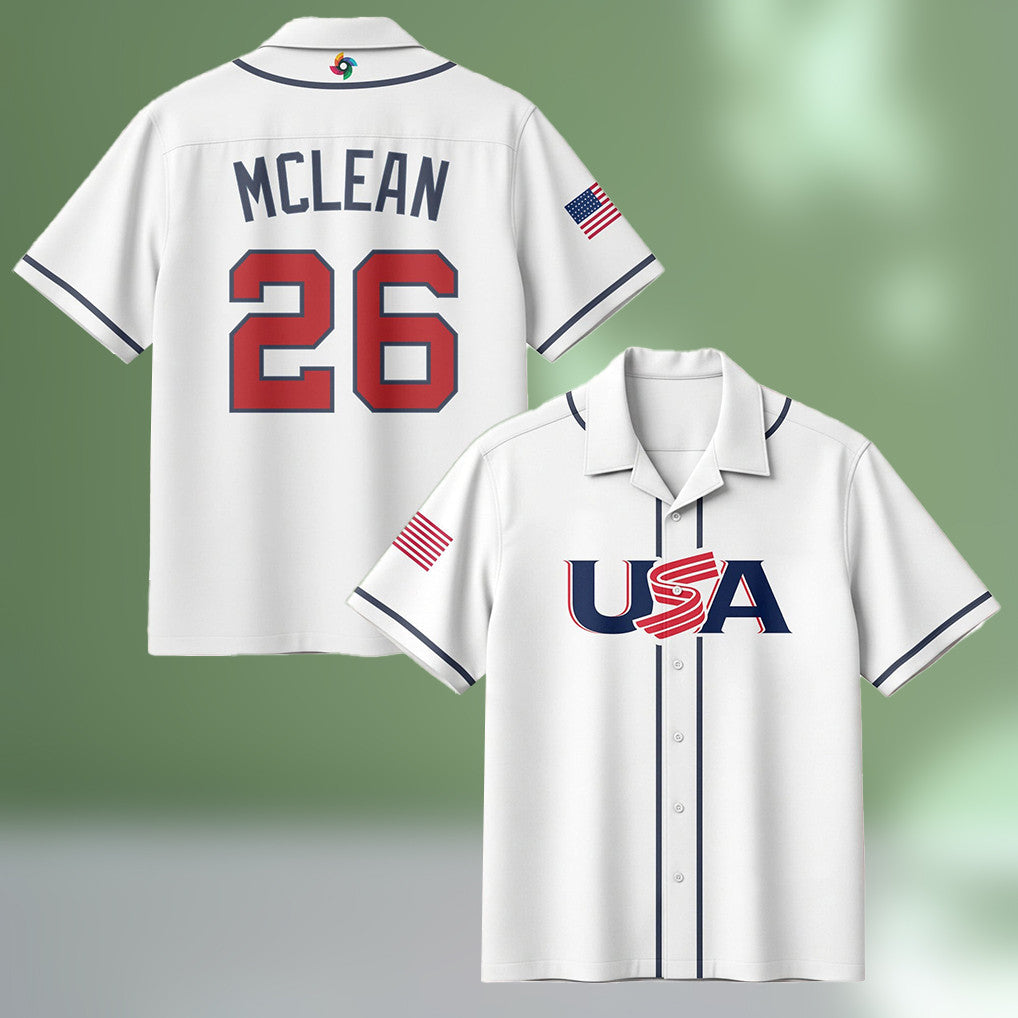 Nolan McLean 26 Hawaiian Shirt USA 2026 World Baseball Classic Apparel Clothes Gift For Fans