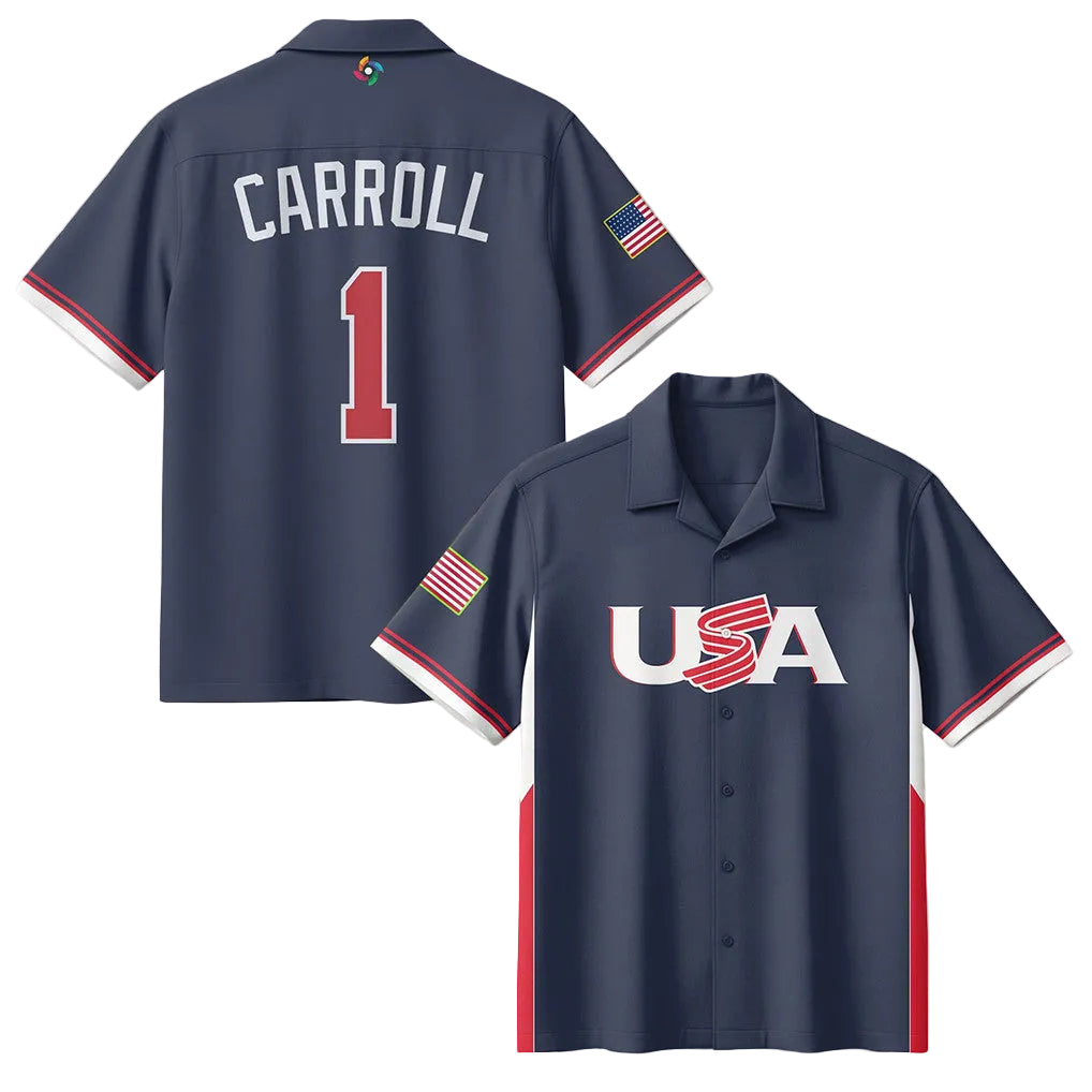 Corbin Carroll 1 Hawaiian Shirt USA 2026 World Baseball Classic Apparel Best Gift For Her