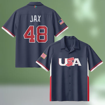 Griffin Jax 48 Hawaiian Shirt USA 2026 World Baseball Classic Clothes Gift For Baseball Fans