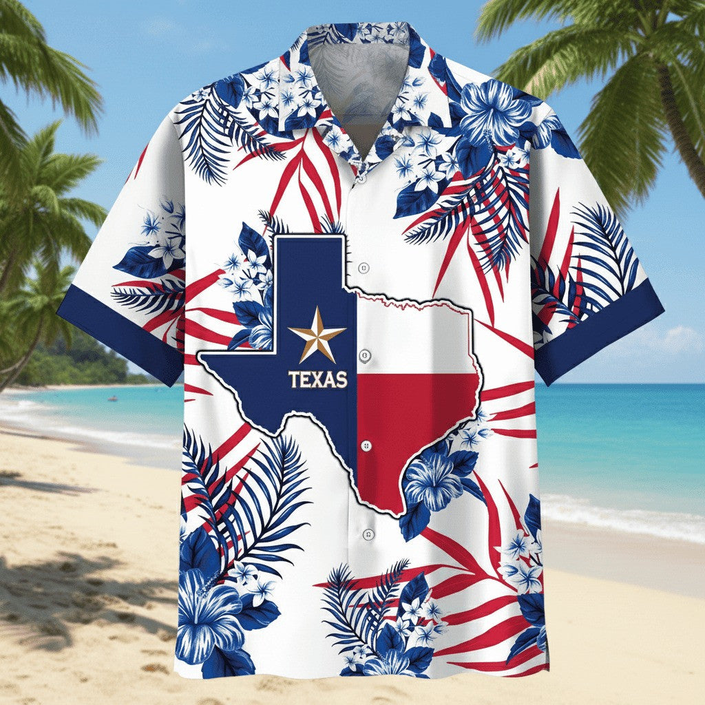 Blue Texas The Lone Star State Proud Shirt Men's Patriotic Clothing 4th of July Gift