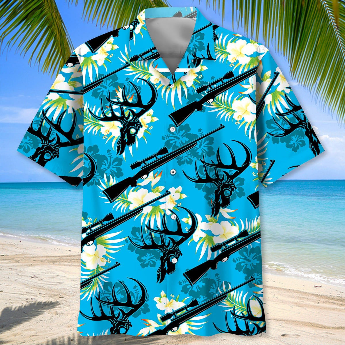 Deer Hunting Hibiscus Hawaiian Shirt Summer Apparel Hunting Gifts For Outdoorsmen