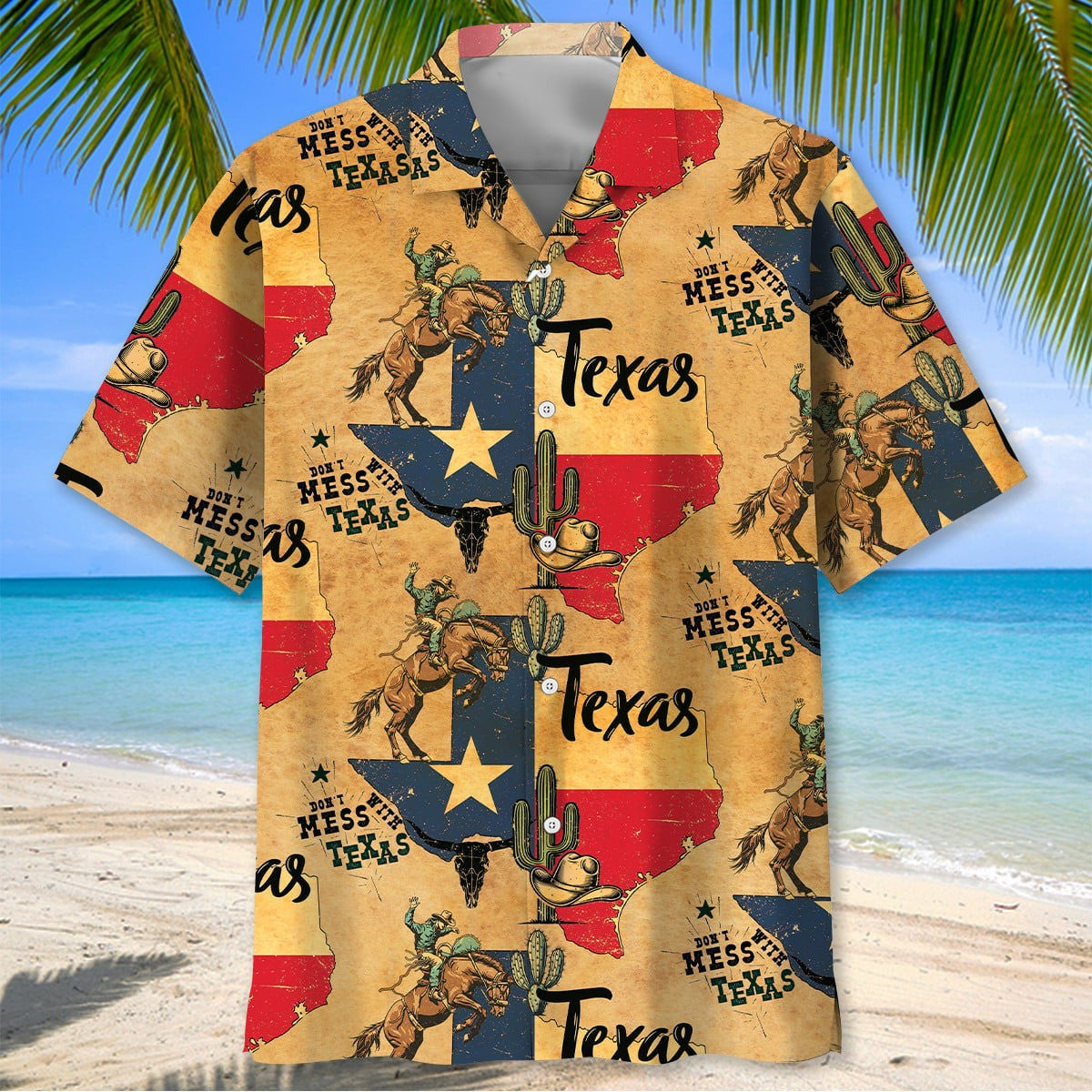Don't Mess With Texas Cowboy Hawaiian Shirt Western Cowboy Gifts For Dad