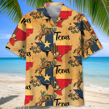 Don't Mess With Texas Cowboy Hawaiian Shirt Western Cowboy Gifts For Dad