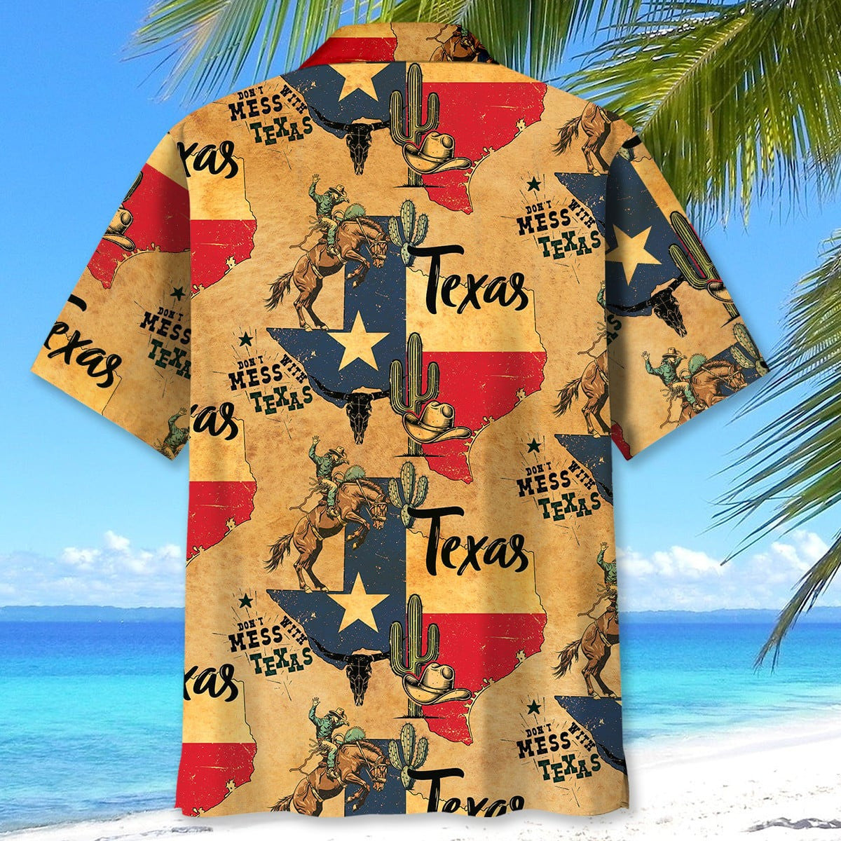 Don't Mess With Texas Cowboy Hawaiian Shirt Western Cowboy Gifts For Dad
