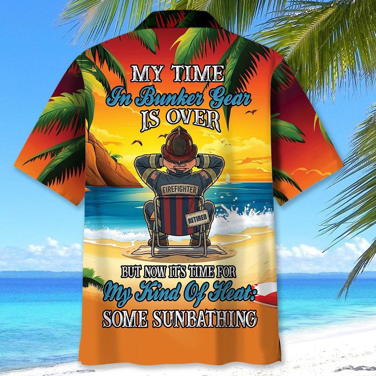 Retired Firefighter Hawaiian Shirt Proud Retired Firefighter Gifts for Dad