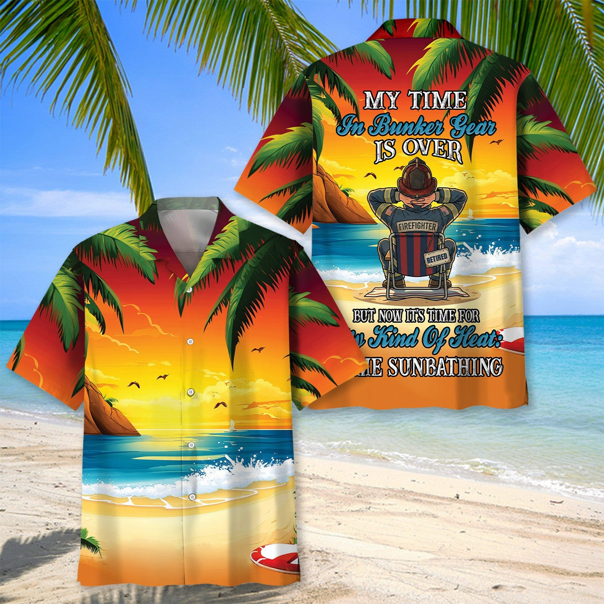 Retired Firefighter Hawaiian Shirt Proud Retired Firefighter Gifts for Dad