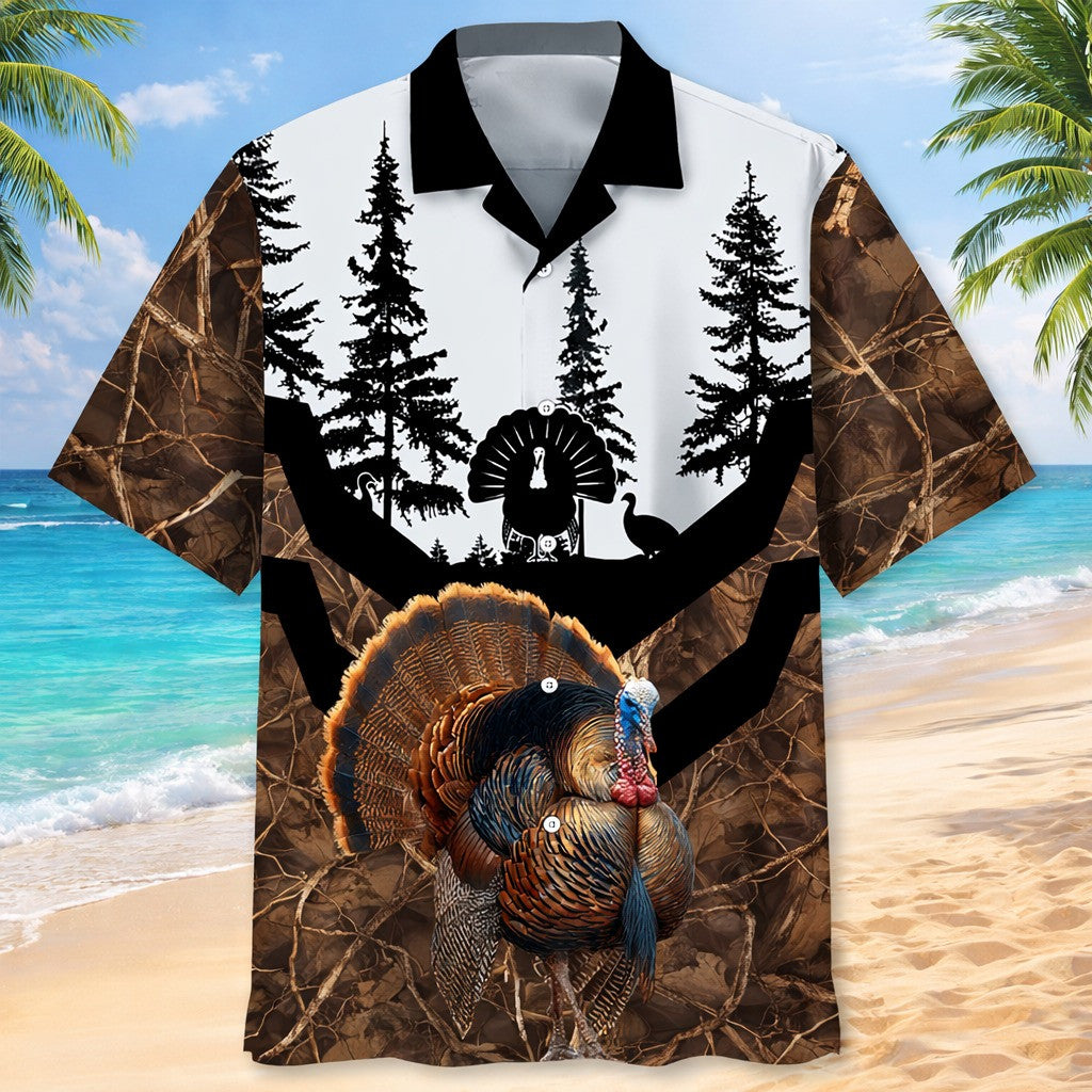 Turkey Hunting Camo Grass Hawaiian Shirt Turkey Hunting Gifts For Men