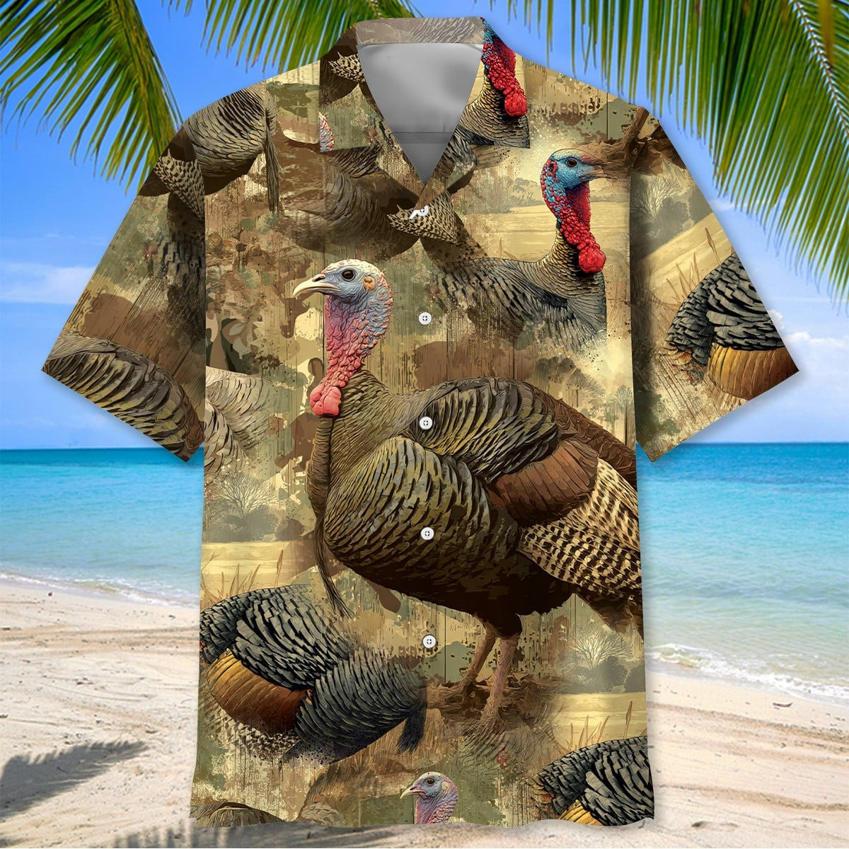 Turkey Hunting Camo Hawaiian Shirt Westernn Style Clothing Men's Gift