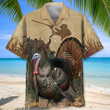 Turkey Hunting Hawaiian Shirt Vintage Hunting Graphic Tee Gifts For Hunters