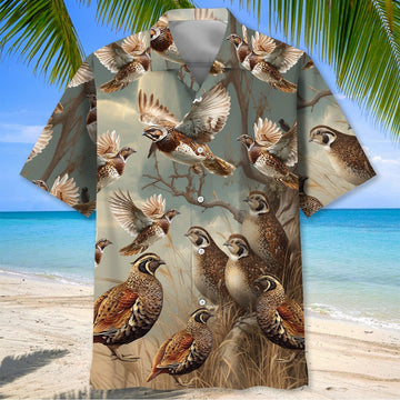 Vintage Quail Hunting Hawaiian Shirt Western Style Apparel Father's Day Gift