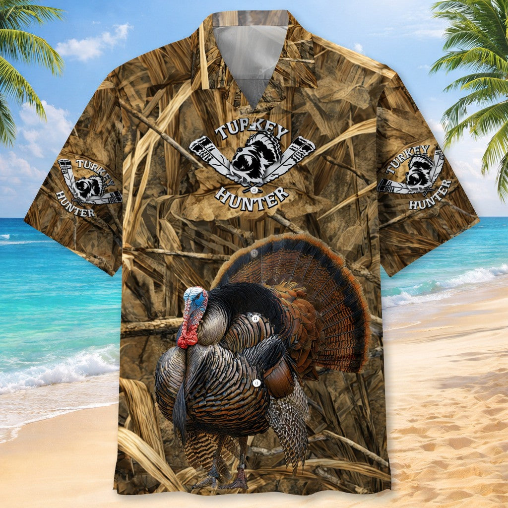 Wild Turkey Hunting Camouflage Hawaiian Shirt Turkey Hunting Gear Gifts
