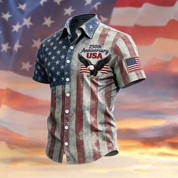 Eagle American 250th Anniversary Hawaiian Shirt 1776 2026 Merch Gift For Independence Day