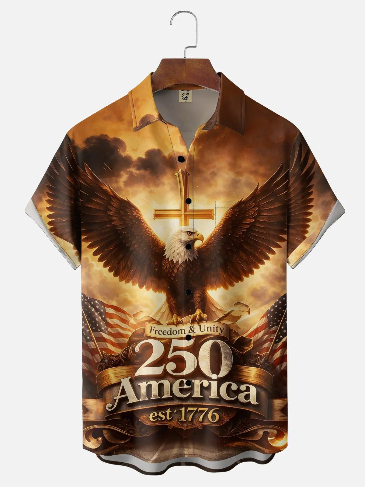 Men's America Est 1776 Hawaiian Shirt Freedom & Unity 250th Anniversary Presents For Brother
