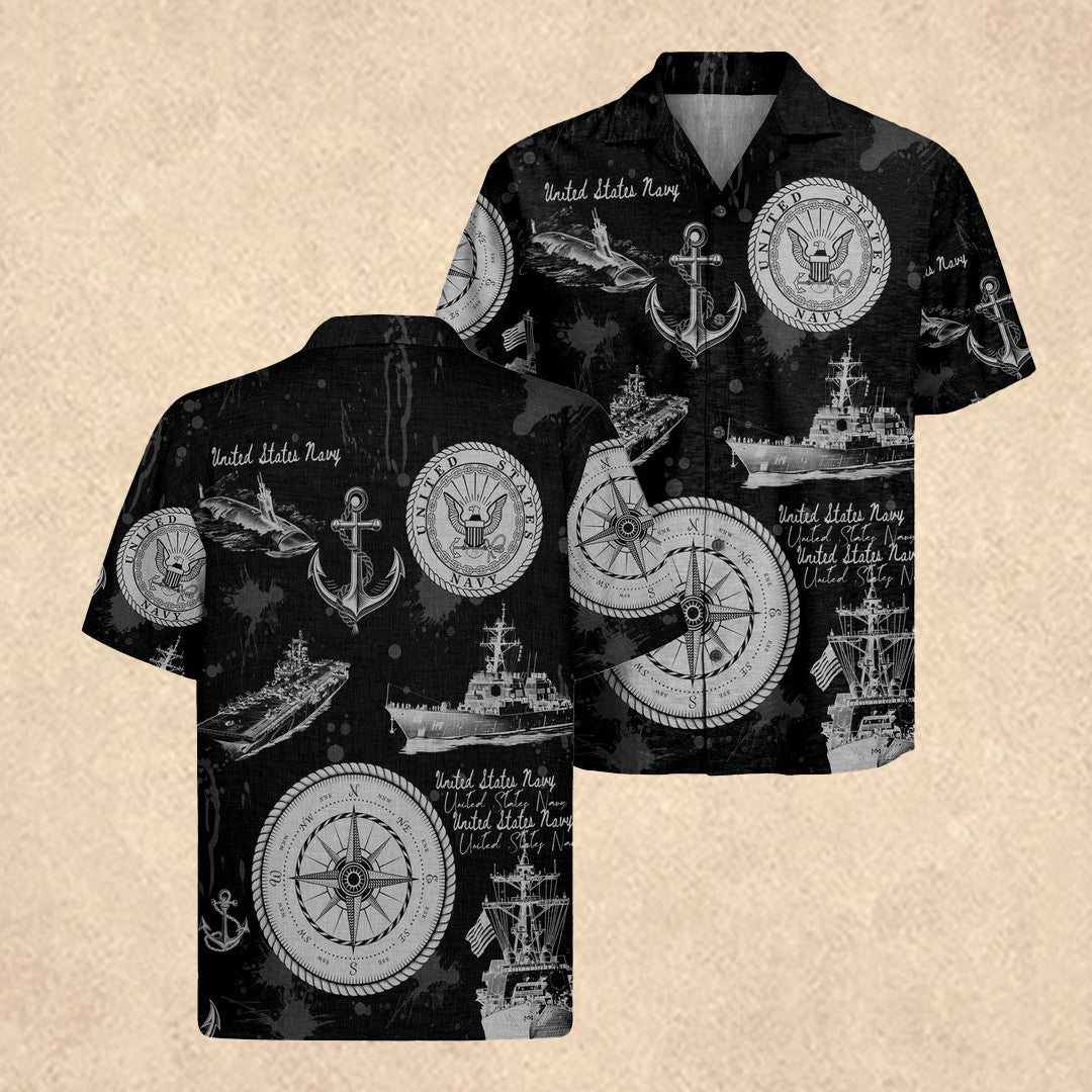America's Navy Hawaiian Shirt 4th of July Apparel Gift for US Navy Veterans