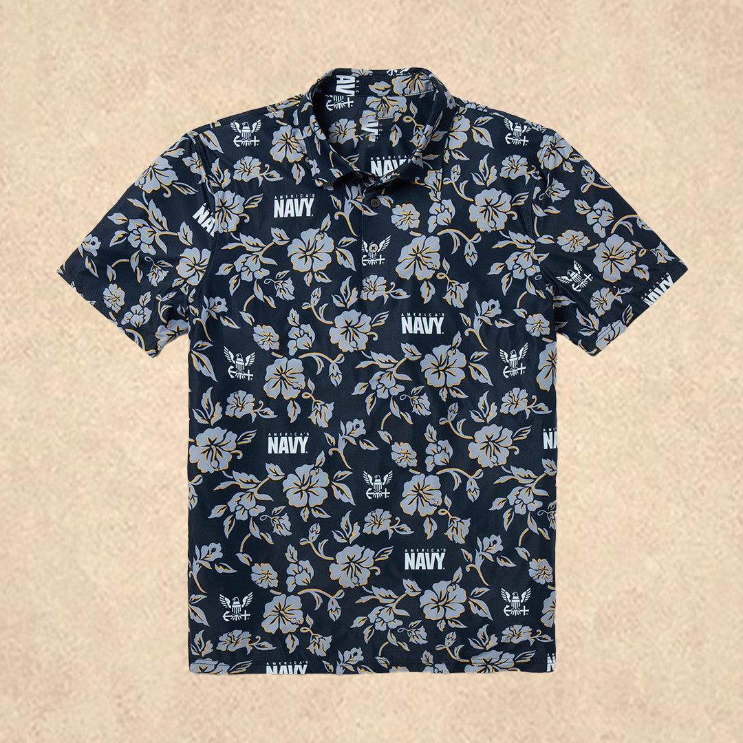 U.S Navy Performance Hawaiian Shirt United States Military Apparel Father's Day Gift for Veterans