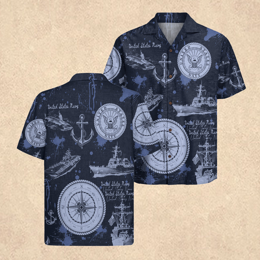America's Navy Hawaiian Shirt 250th Anniversary Apparel Gift for US Navy Veterans