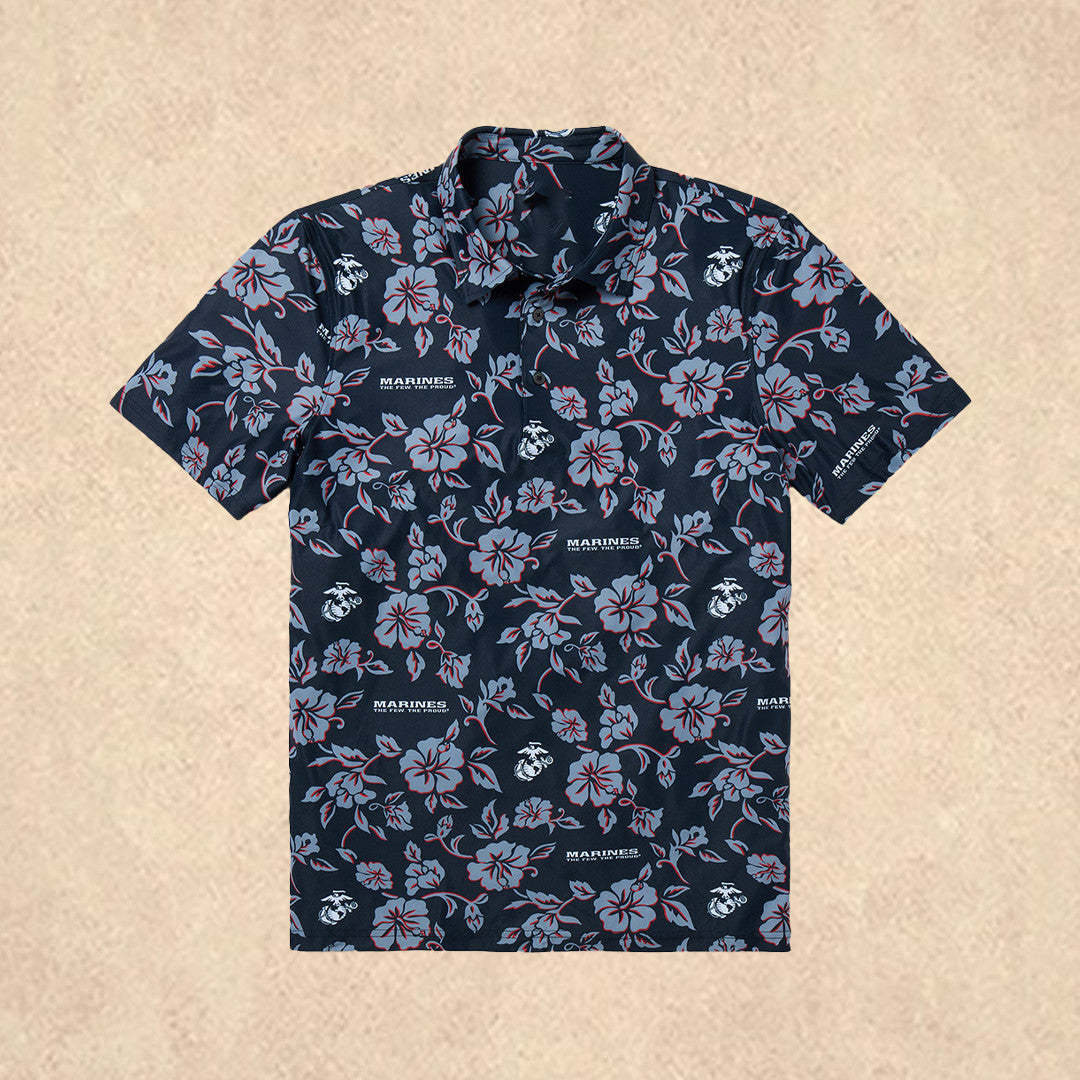U.S Marines Performance Hawaiian Shirt United States Military Apparel Father's Day Gift