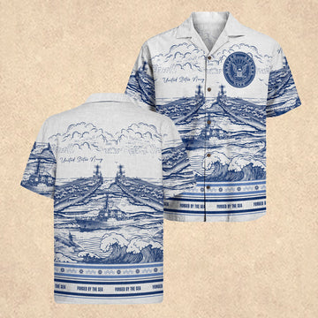 United States Navy Hawaiian Shirt 250th Anniversary Gear Father's Day Gift Ideas
