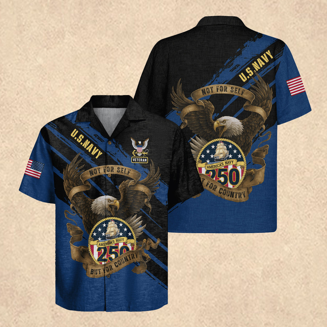 US Navy 250th Anniversary Hawaiian Shirt 1776–2026 Patriotic American Flag Gift for Dad