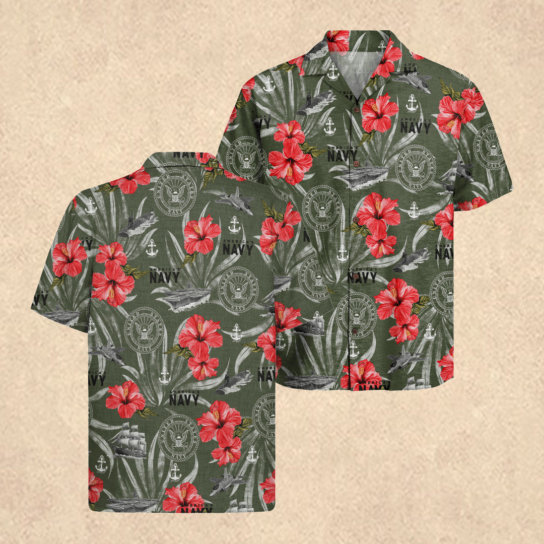 US Navy 250 Years of Service Hawaiian Shirt Father's Day Gift for Dad