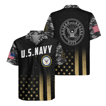 US Navy 250th Anniversary Hawaiian Shirt Father's Day Gift for Navy Veterans