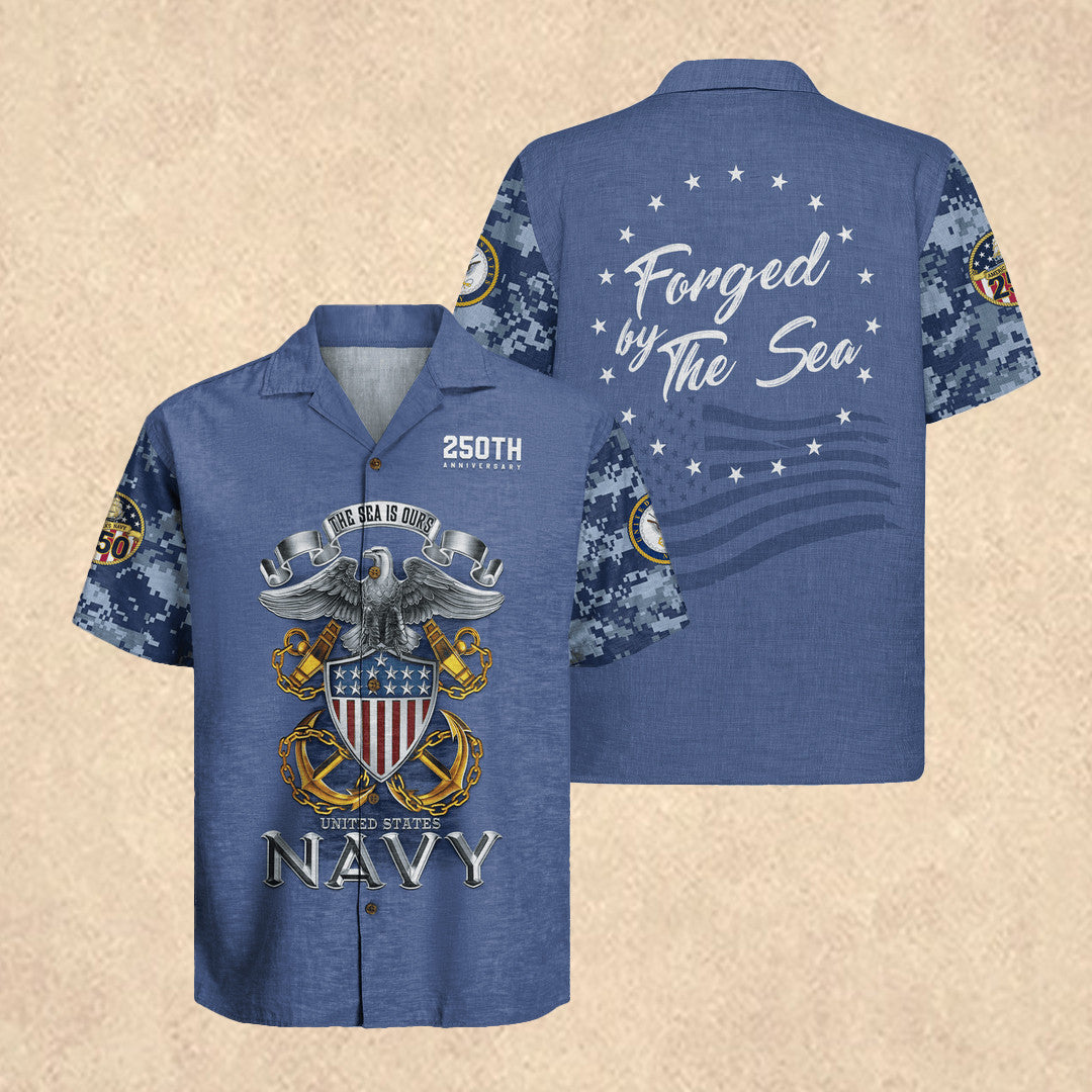US Navy 250Th Anniversary Hawaiian Shirt Fourth of July Apparel Proud America's Navy Gift