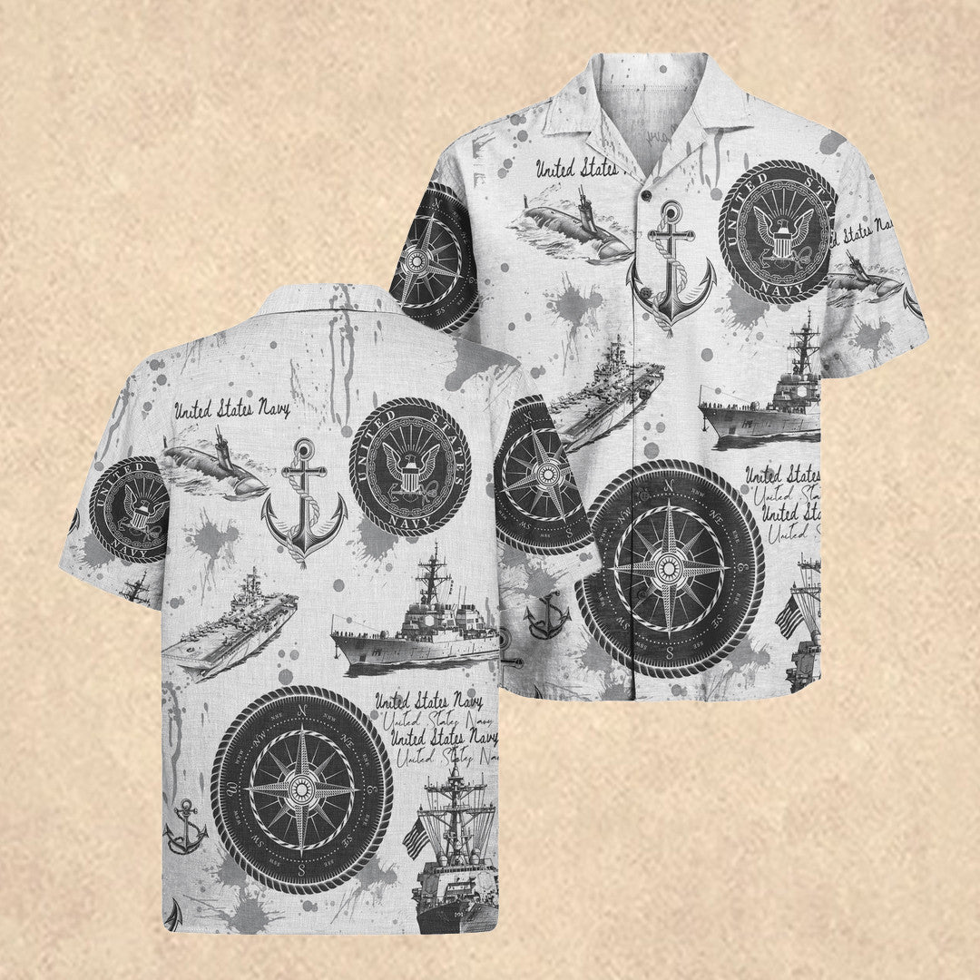 US Navy 250th Years Of Service Hawaiian Shirt Best Father's Day Gift for Father In Law