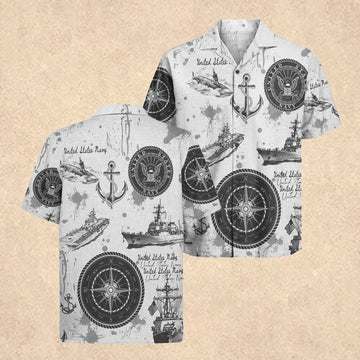 US Navy 250th Years Of Service Hawaiian Shirt Best Father's Day Gift for Father In Law