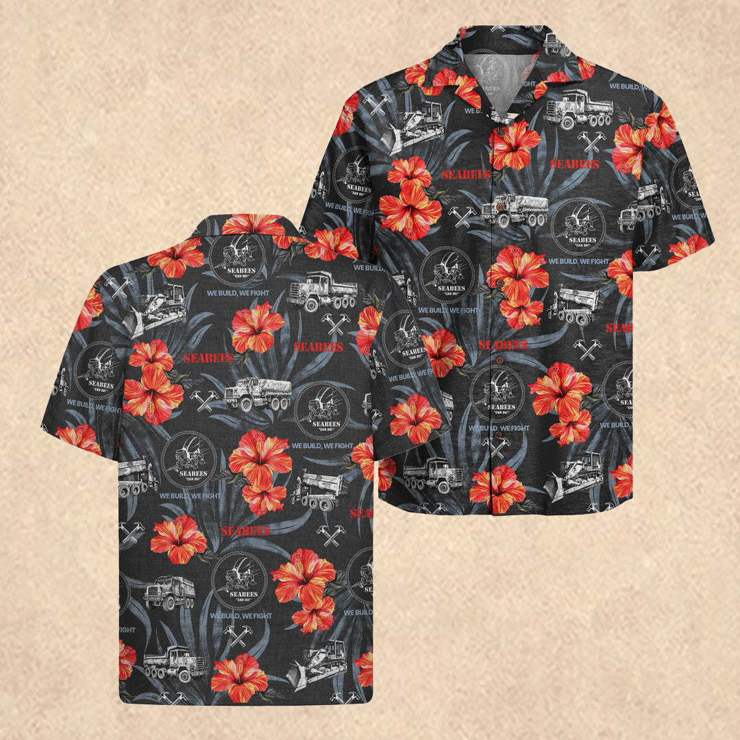 US Navy Seabees 4th of July Hawaiian Shirt 250th Anniversary Merch Patriotic Gift Mens