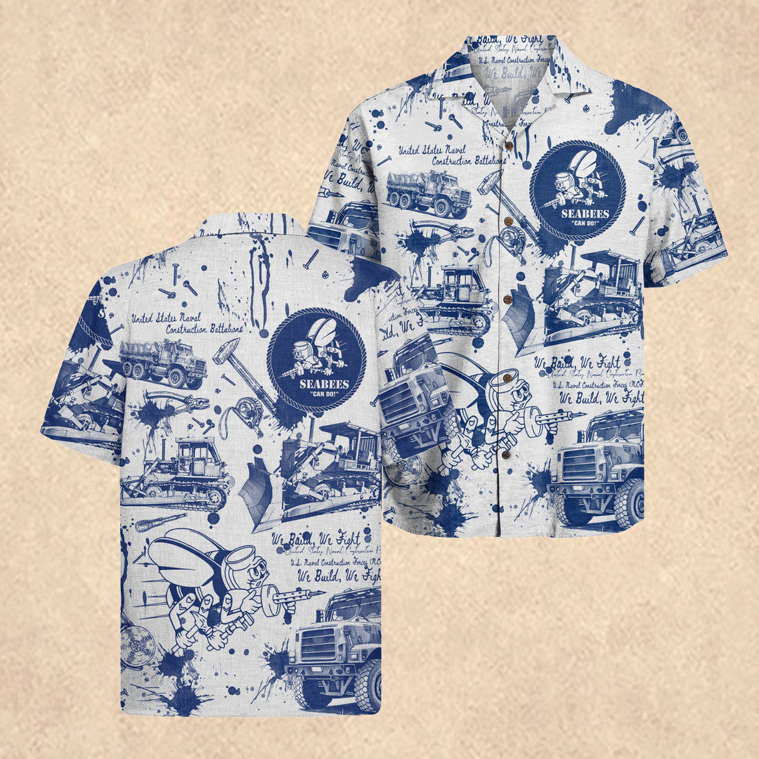 US Navy Seabees 250th Anniversary Hawaiian Shirt Father's Day Gift for Father in Law