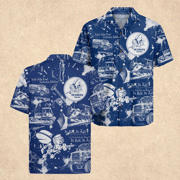 US Navy Seabees Hawaiian Shirt 250th Anniversary 1776 2026 Clothes Father's Day Gift