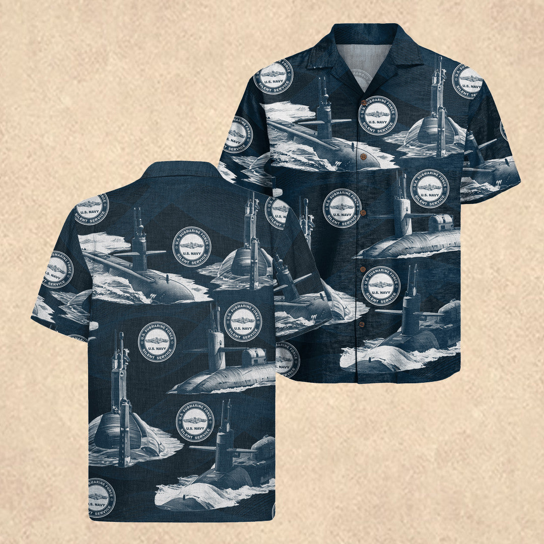 US Navy Submarine 4th of July Hawaiian Shirt Submarine Gift For Dad on Father's Day