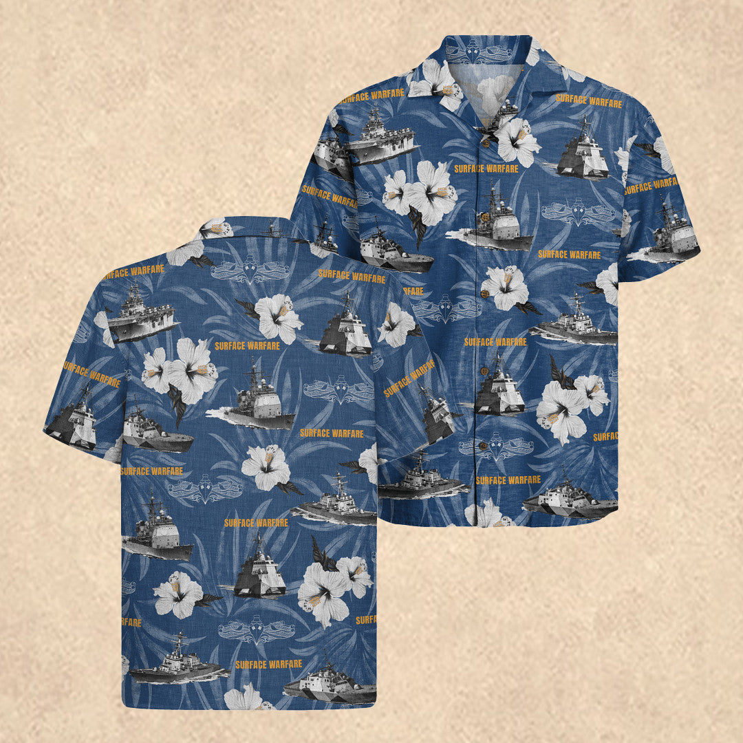 US Navy Surface Warfare Forces Hawaiian Shirt Memorial Day Gift for Veterans