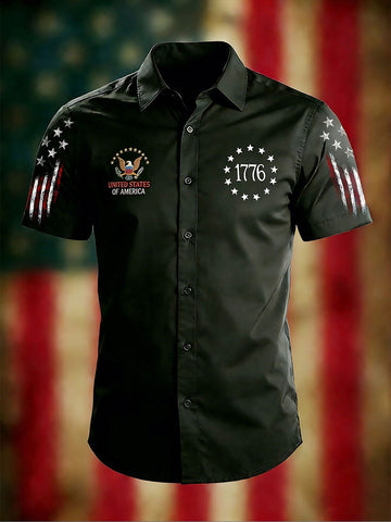 United States Of America 1776 Betsy Ross Button Up Shirt Mens Shirts Patriotic Anniversary Gift