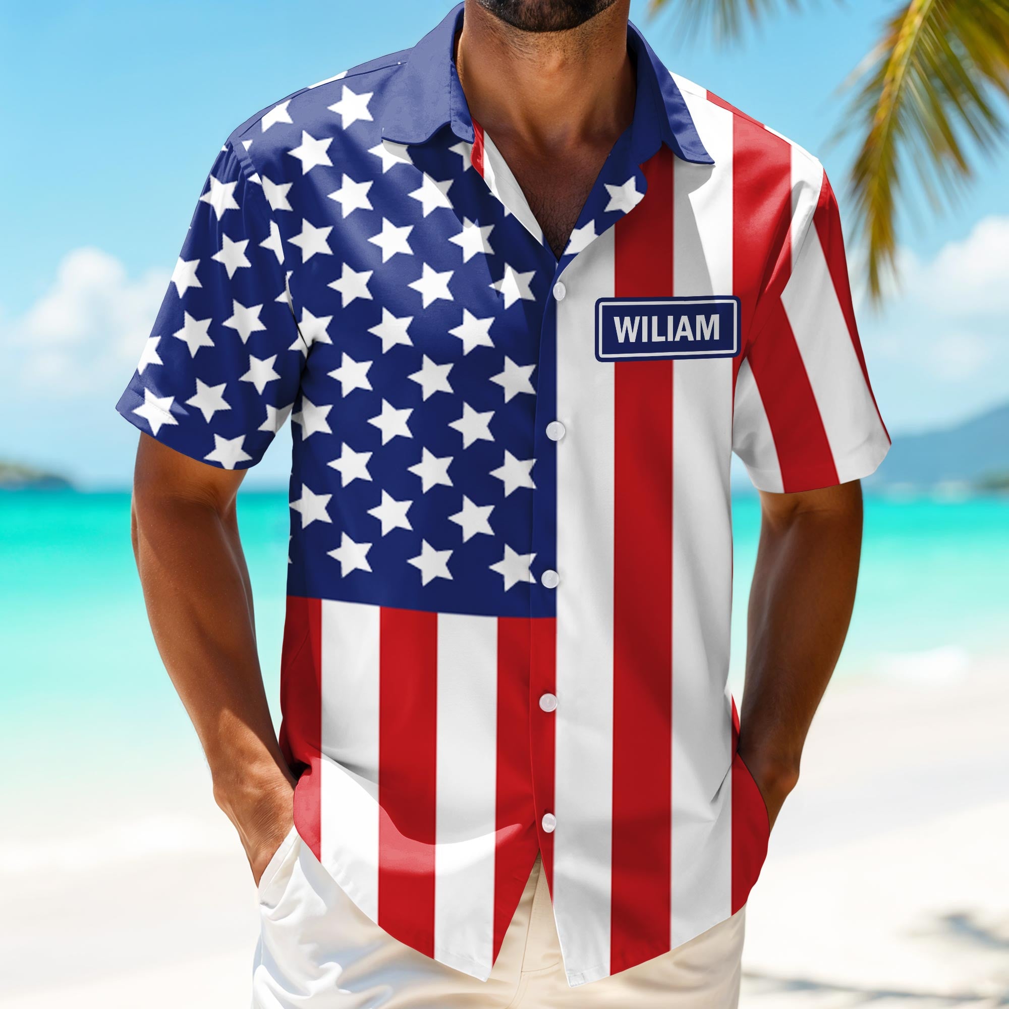 Personalized 1776 2026 250th Anniversary Patriotic Flag Hawaiian Shirt Gift For Family