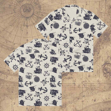 One Piece Sea Pattern Hawaii Shirt Anime Lovers Clothes gift For Boyfriend