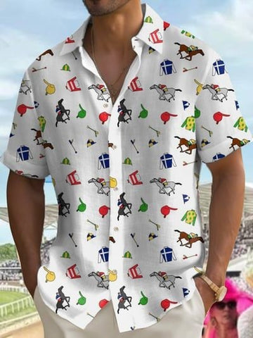 Kentucky Derby 2026 Hawaiian Shirt Colorful Horse Painting Apparel Gift For Derby Lover