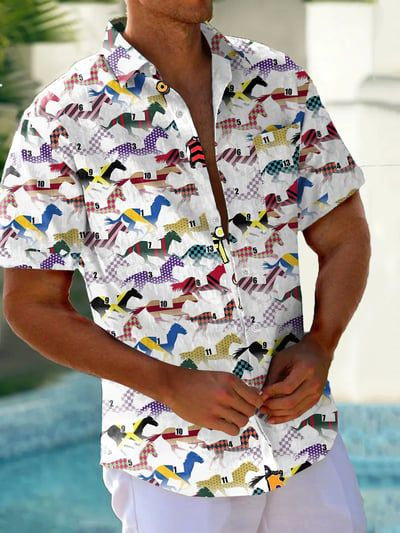 Kentucky Derby 2026 Hawaiian Shirt Colorful Horse Painting Apparel Gifts For Your Brother