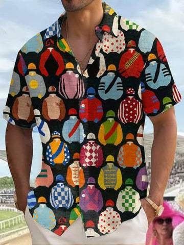Kentucky Derby 2026 Hawaiian Shirt Colorful Horse Painting Apparel Gifts For Brothers