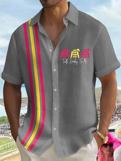 Kentucky Derby 2026 Hawaiian Shirt Colorful Horse Painting Apparel Gift For Husband