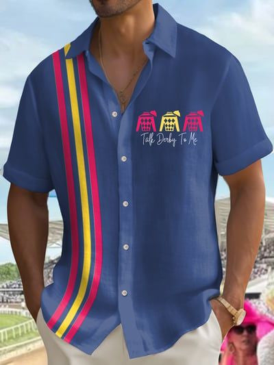 Kentucky Derby 2026 Hawaiian Shirt Colorful Horse Painting Apparel Gift For Husband