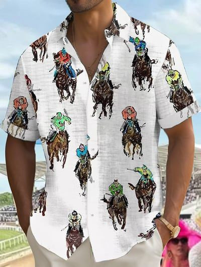 Kentucky Derby 2026 Hawaiian Shirt Colorful Horse Racing Clothes Gifts Ideas For Men