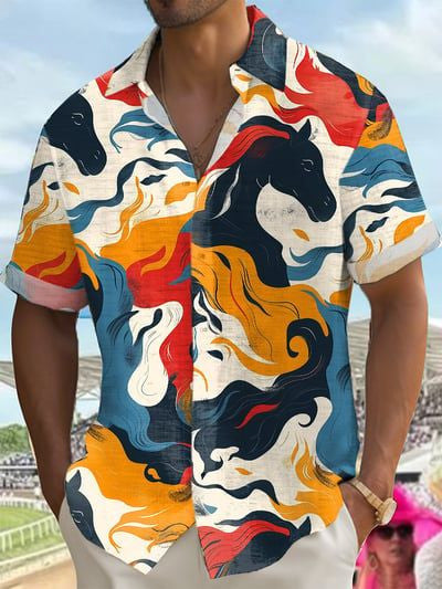 Kentucky Derby 2026 Hawaiian Shirt Colorful Horse Racing Clothes Gifts For Brother
